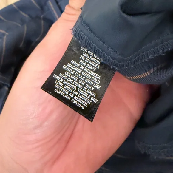 Navy Pinstriped Dress Pants - Picture 4 of 4